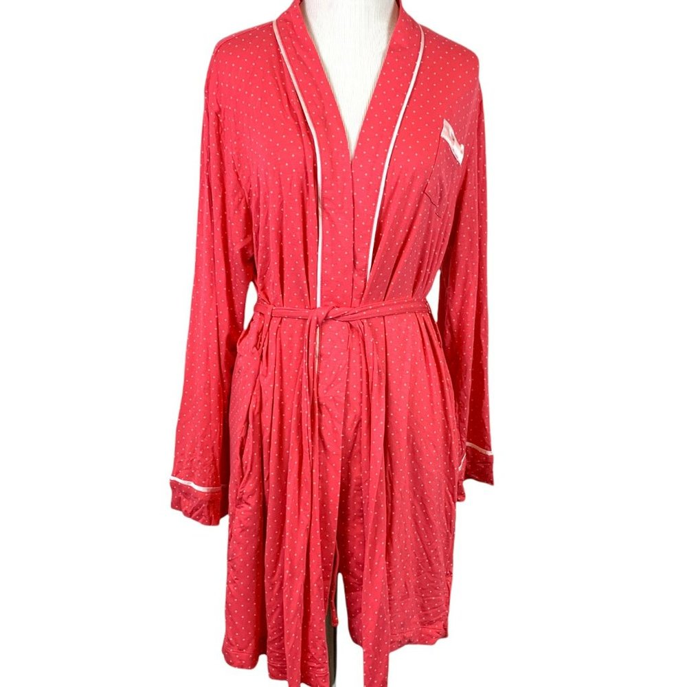 KATE SPADE Women's Size Extra Small Polka Dotted Stretchy Super Soft Robe